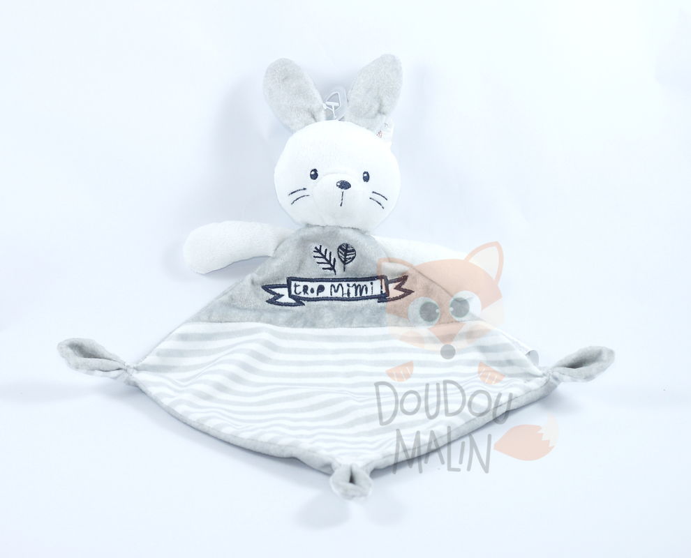  baby comforter rabbit white grey trop mimi 